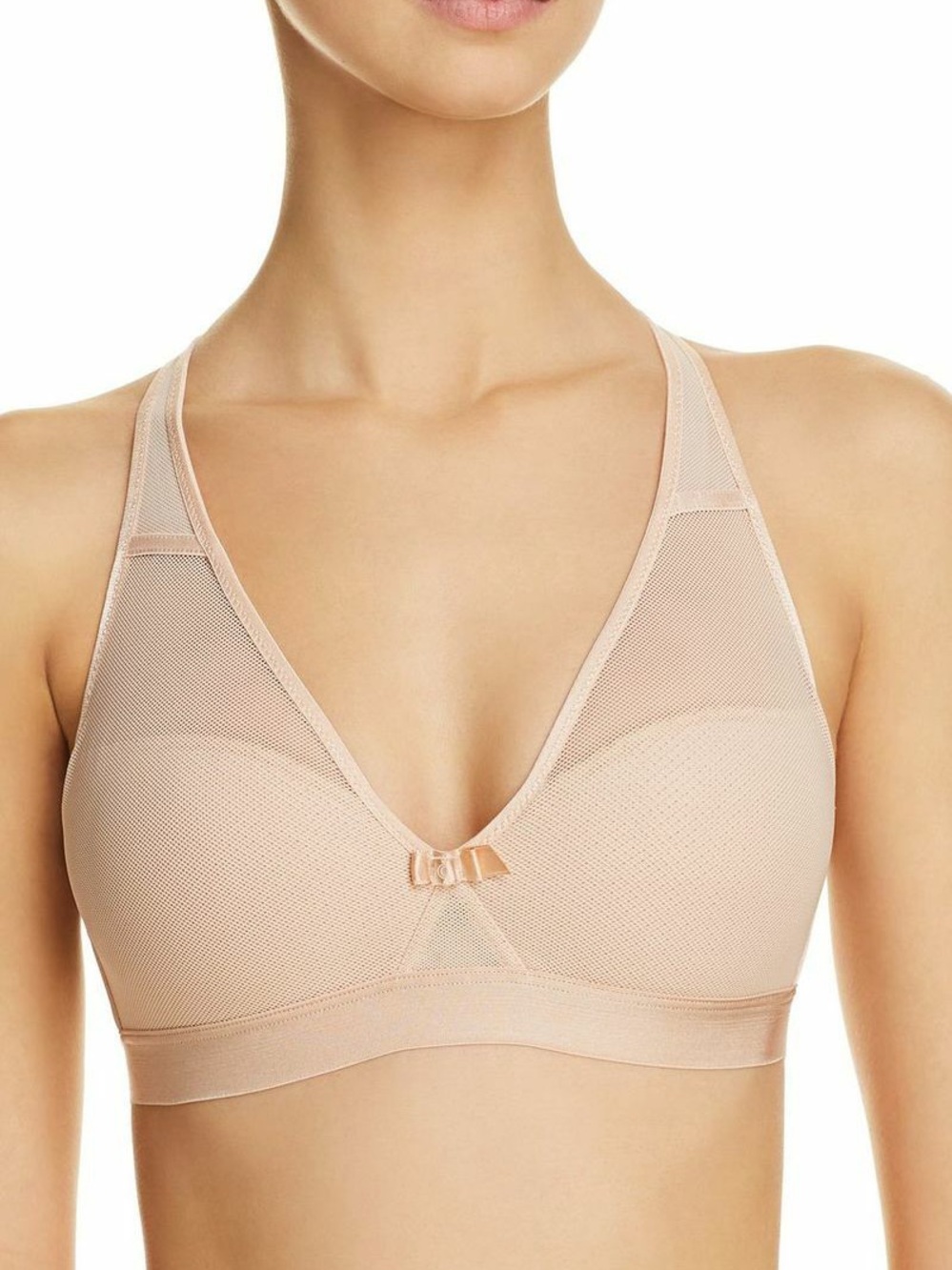 NWT Chantelle AERIA 1292 Nude Blush Stretch Nylon Wirefree Bralette